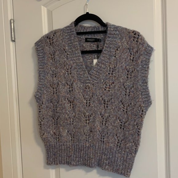 Soaked in luxury , Blue knit sweater vest, Size M - Picture 2 of 4